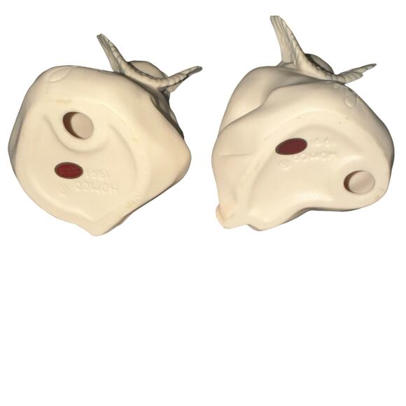 VTG Homco Bisque Angels W Roses Set 2 Signed Mizuno Victorian Cherub Christmas - Picture 5 of 9